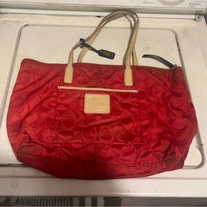 Coach Red and Tan Shoulder Bag